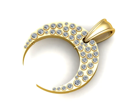 Royal Diamond Horseshoe Pendant 3D Model