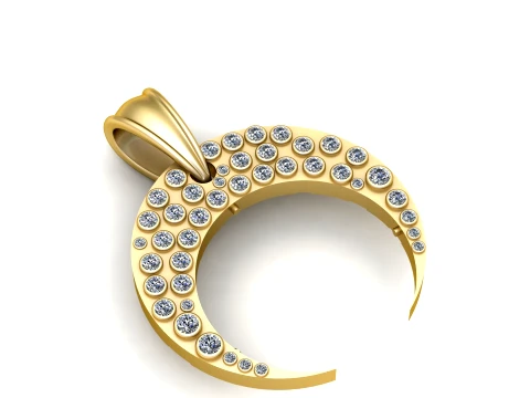 Royal Diamond Horseshoe Pendant 3D Model
