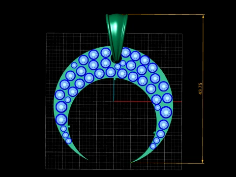Royal Diamond Horseshoe Pendant 3D Model