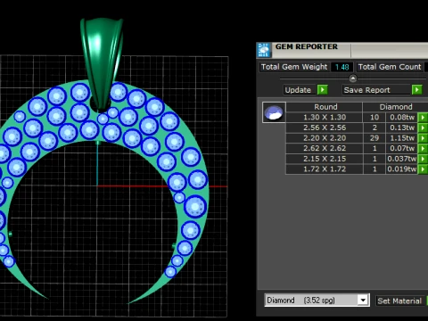 Royal Diamond Horseshoe Pendant 3D Model