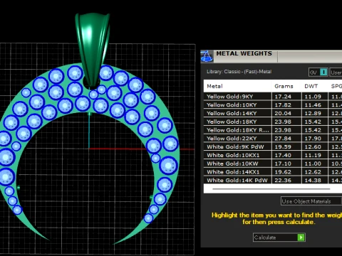 Royal Diamond Horseshoe Pendant 3D Model