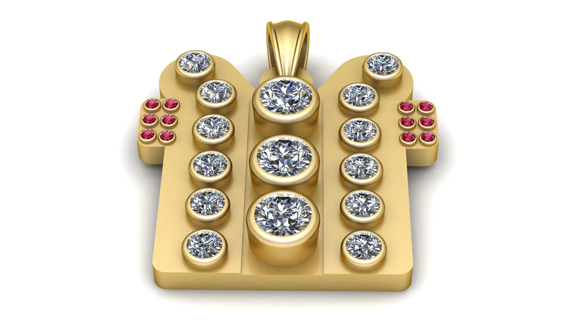 Royal Diamond Gaming Console Pendant 3D Model .c4d .max .obj .3ds .fbx .stl .blend