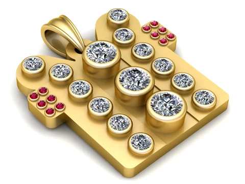 Royal Diamond Gaming Console Pendant 3D Model