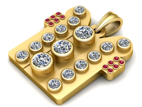 Royal Diamond Gaming Console Pendant 3D Model