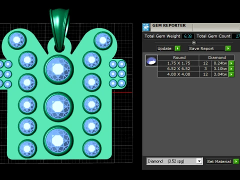 Royal Diamond Gaming Console Pendant 3D Model