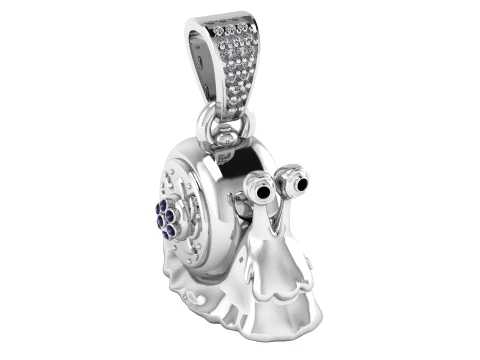 Cute Snail Amethyst Gold Pendant 3D Model