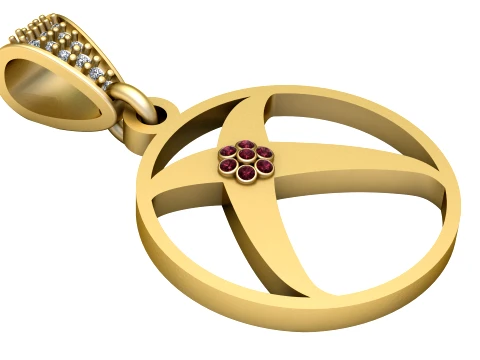 Ruby Gold Pendant 3D Model