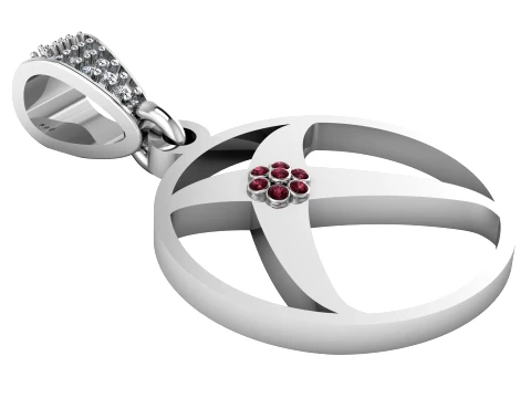 Pingente Ouro Rubi Modelo 3D