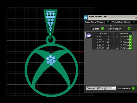 Pingente Ouro Rubi Modelo 3D