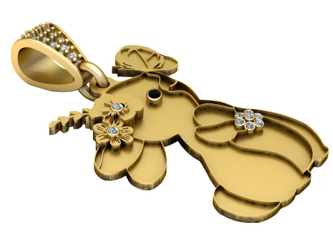 Floral Girl Pendant 3D Model