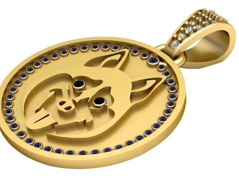 Dog Portrait Pendant 3D Model