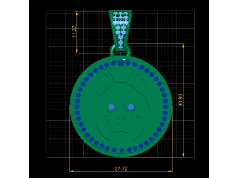Dog Portrait Pendant 3D Model