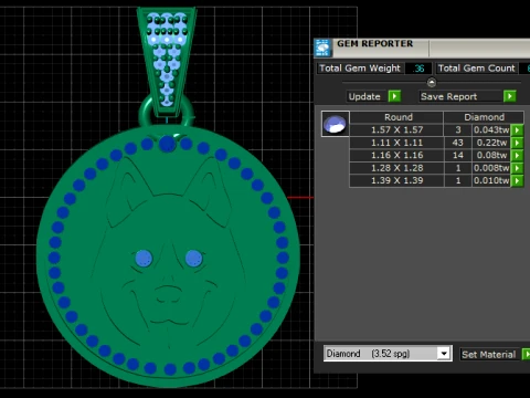 Dog Portrait Pendant 3D Model