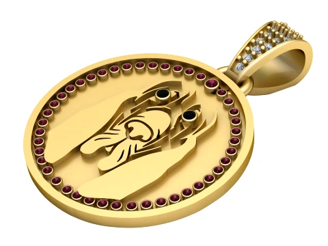 Ruby Lion Pendant 3D Model