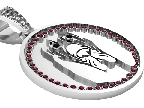 Pingente Le&atilde;o Rubi Modelo 3D