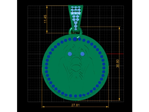 Pingente Le&atilde;o Rubi Modelo 3D