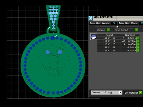 Pingente Le&atilde;o Rubi Modelo 3D