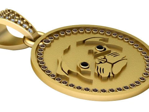 Tiger Face Pendant 3D Model