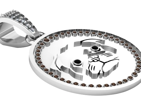 Tiger Face Pendant 3D Model