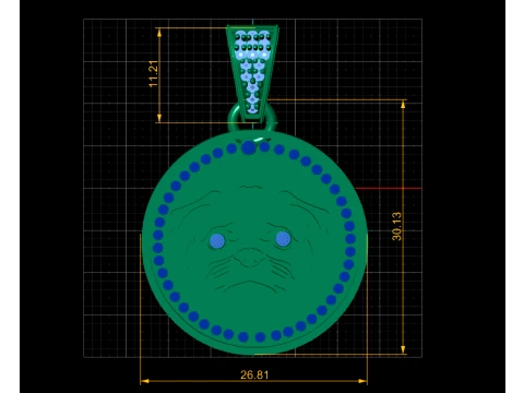 Tiger Face Pendant 3D Model