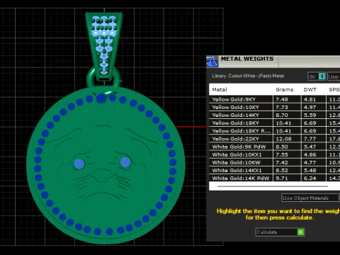 Tiger Face Pendant 3D Model