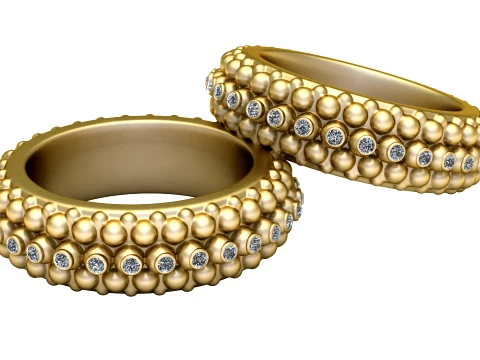 Diamond Beaded Bangles 3D Model