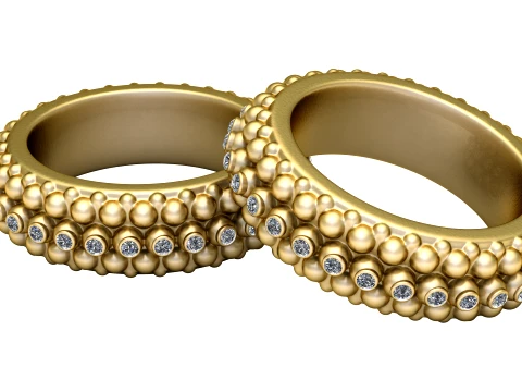 Pulseiras com mi&ccedil;angas de diamante Modelo 3D