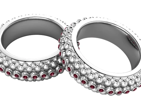 Pulseiras com mi&ccedil;angas de diamante Modelo 3D