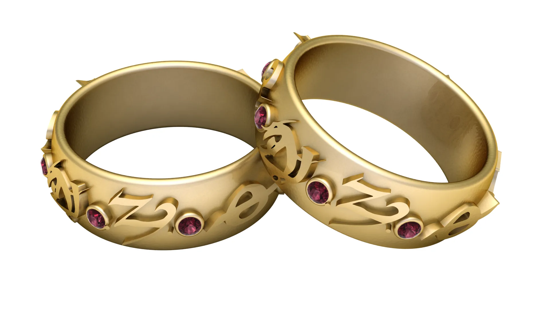 Pulseiras com letras rubi Modelo 3D .c4d .max .obj .3ds .fbx .stl .blend 