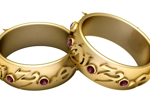 Ruby Letter Bangles 3D Model
