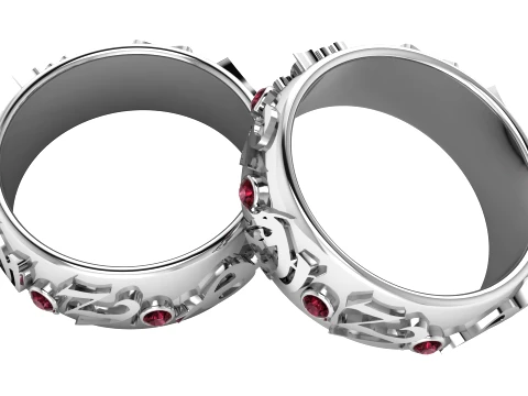 Pulseiras com letras rubi Modelo 3D