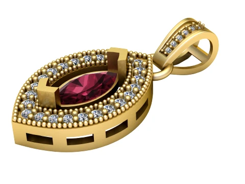 Ruby Marquise Pendan 3D Model
