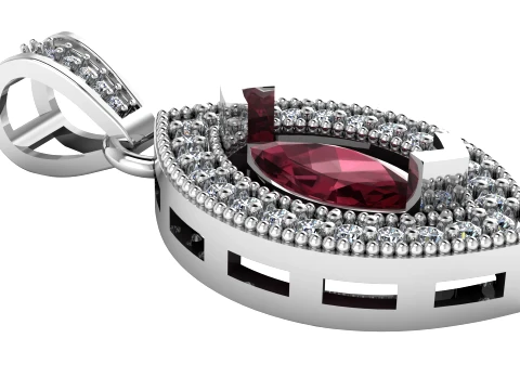 Ruby Marquise Pendan 3D Model