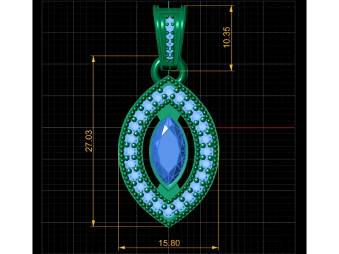 Ruby Marquise Pendan 3D Model