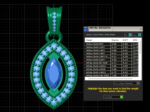 Ruby Marquise Pendan 3D Model