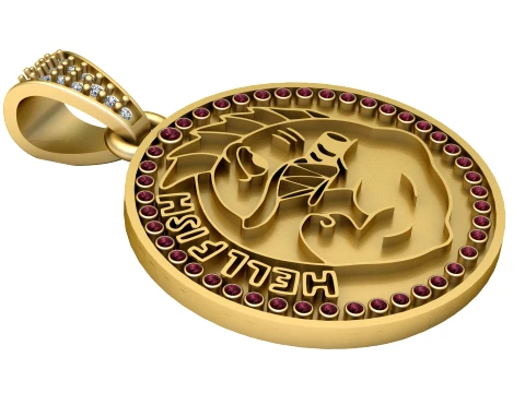Hellfish Skull Pendant 3D Model