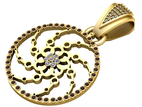 Floral Orbit Pendant 3D Model