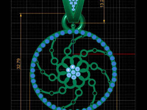 Floral Orbit Pendant 3D Model