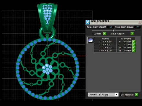 Floral Orbit Pendant 3D Model