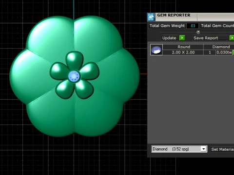 Ruby Floral Ring 3D Model