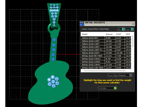 Floral Guitar Pendant 3D Model