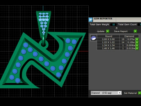 Ruby Initial Pendant 3D Model