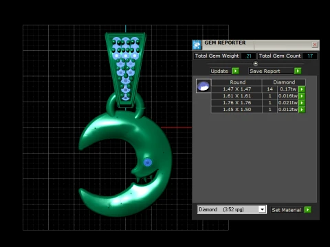 Crescent Moon Pendant 3D Model
