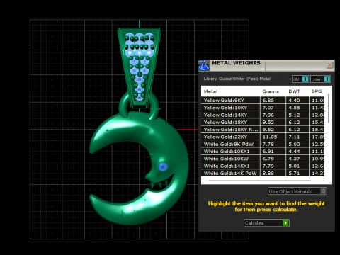 Crescent Moon Pendant 3D Model