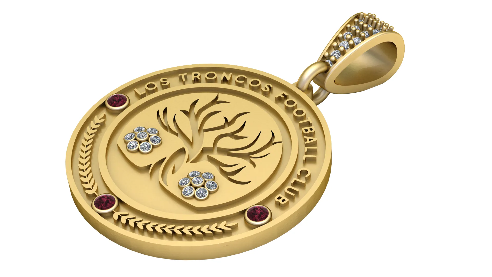 Football Club Pendant 3D Model .c4d .max .obj .3ds .fbx .stl .blend 