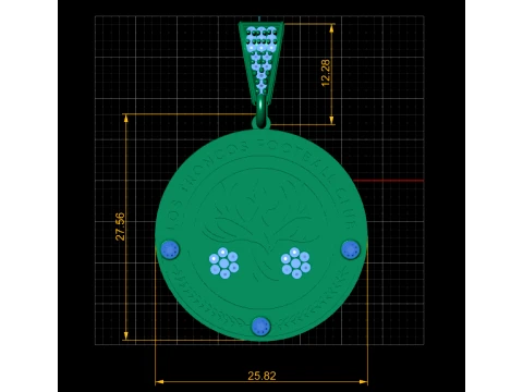 Football Club Pendant 3D Model