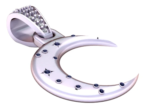 Celestial Crescent Pendant 3D Model