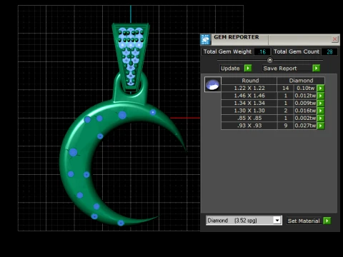 Celestial Crescent Pendant 3D Model