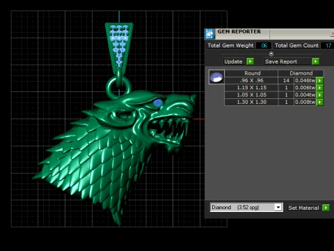 Fierce Wolf Pendant 3D Model