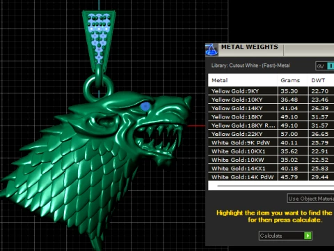 Fierce Wolf Pendant 3D Model
